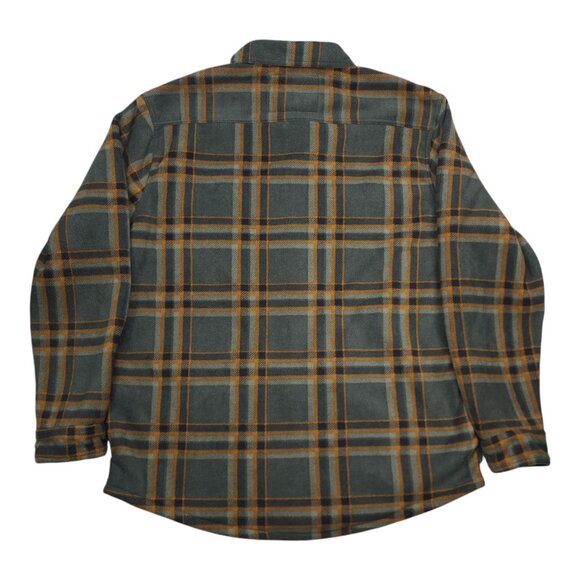 Lee Men XL Plaid Fleece Shirt Jacket Shacket Sherpa Lining Regular Dark Olive - Picture 5 of 14